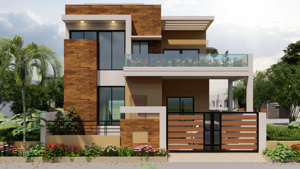 3d rendering individual modern house